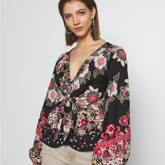 Free People Tops - Free people run free floral blouse